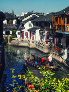 朱家角是位于上海市青浦区的一座古水镇背景图片