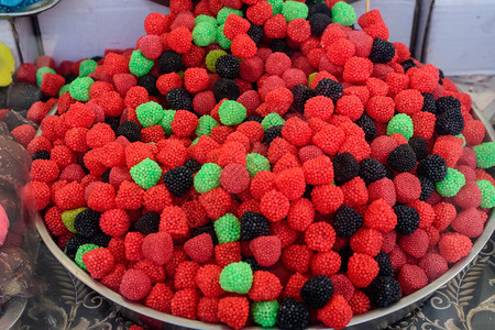 一堆混合的土耳其糖果冻糖果图片