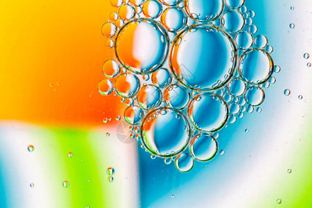 水表面油泡蓝橙绿色彩调板摘要背景背景图片