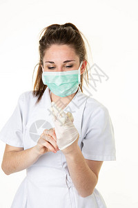 戴防护面罩的女护士图片