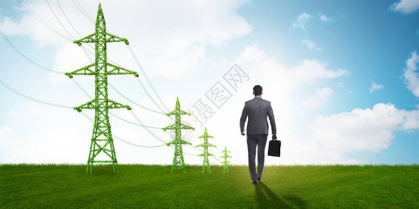 绿色能源概念中的商人Busi图片