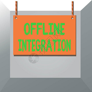 显示离线集成的概念手写营销电视印刷与户外木板空框固定彩条串的概念意图片