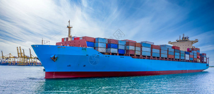 集装箱货船进出口全球业务全球物流和运输图片