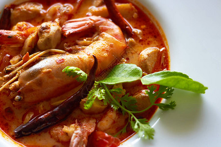 河虾辣汤或冬阴功泰国著名食品图片
