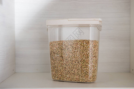 储存散装产品透明容器中的小麦用于图片