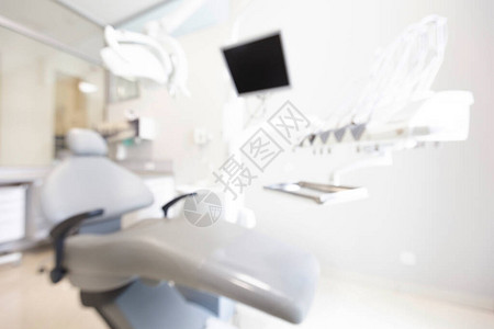 牙医的现代设备在医疗室用白椅背景图片