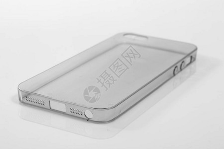 白色背景的iPhone硅案件移动电话透明保护案例GadgetAcc图片