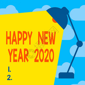 显示2020年新快乐的文字标志2020年初的商业照片文字庆祝桌吊灯罩可调节背景图片