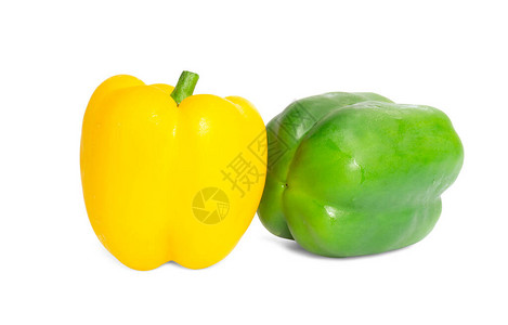 新鲜的黄绿甜椒或甜椒图片