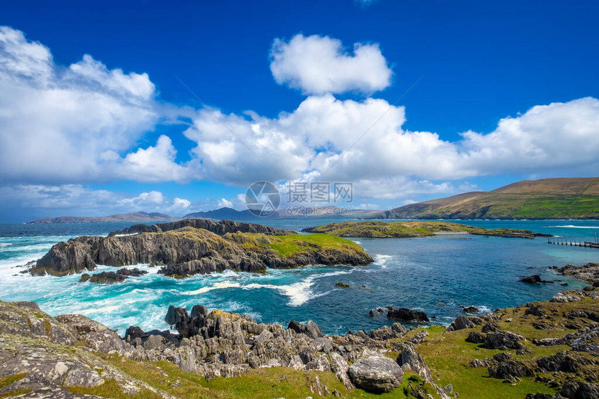 爱尔兰科克县Beara半岛北侧的壮观海岸线和风景图片