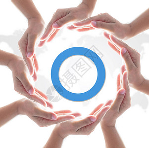 世界糖尿病日概念与蓝色圆圈标志运动图片