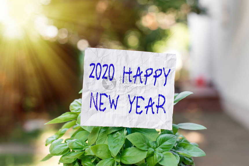 概念手写显示2020年新快乐概念意义庆祝2020年初的普通图片