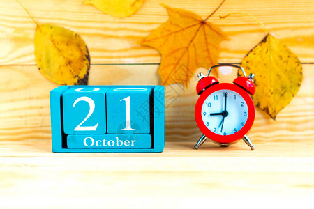 10月21日蓝方日历月日期和闹图片