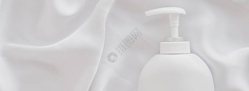 白丝绸背景卫生和保健产品模型背景图片