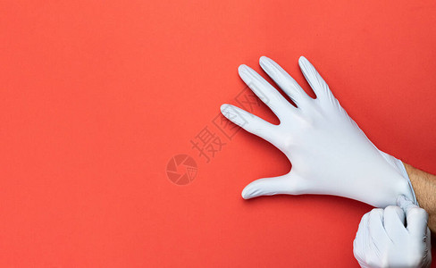 手套持有保护covid医用抗菌消毒剂实验室手套图片