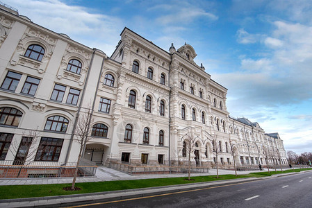 俄罗斯莫科理工博物馆大厦的外墙上图片