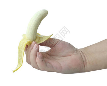 新鲜水果手持利普和甜香蕉孤图片