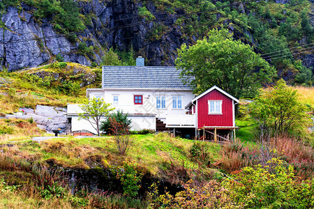 挪威Lofoten群岛传统挪威式图片