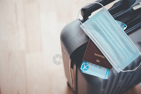 行李旅游规划概念和新正常旅行上护图片
