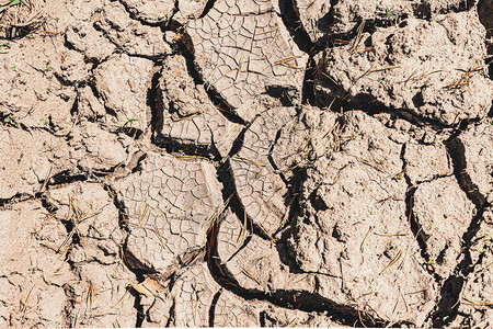 全球变暖和农业用地干旱期间土壤干燥破图片