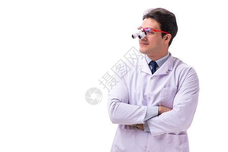 年轻男医生带放大镜的男医生在图片
