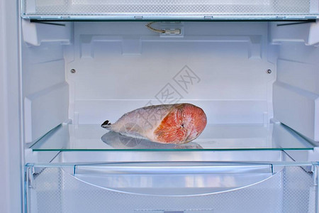 冰箱里的冷冻鲑鱼图片