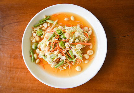 泰国食用木瓜沙拉上面是图片