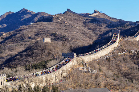 距离北京以北约70公里处的长城大墙图片