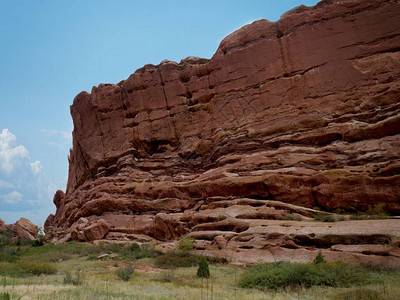 科罗拉多州莫里森的红岩公园和安皮切尔美墙以美丽的红岩层闻名图片