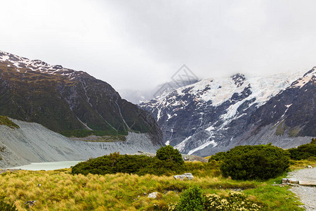 南阿尔卑斯山的风景新西兰南岛被雪图片