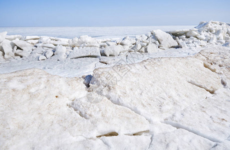 冬季景观融化的冰图片