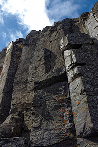 冰岛Jokuldalur谷地Studlagil峡谷的Basalt柱墙图片
