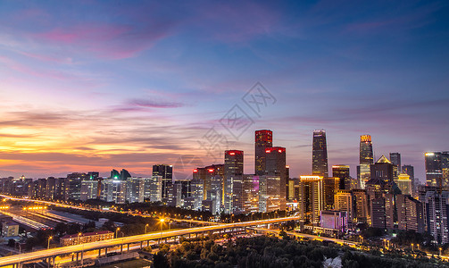 北京国贸cbd夜景中国尊背景图片