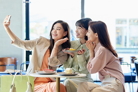 下午茶女性女性闺蜜开心餐厅聚会背景