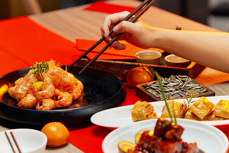 新年年夜饭美味佳肴背景图片