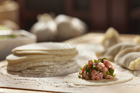 面皮素材猪肉馅水饺背景