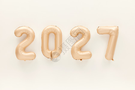 2027数字气球新年概念背景图片