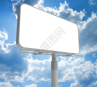 在天空背景的广告牌背景图片
