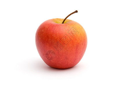 红黄苹果在白色上背景图片