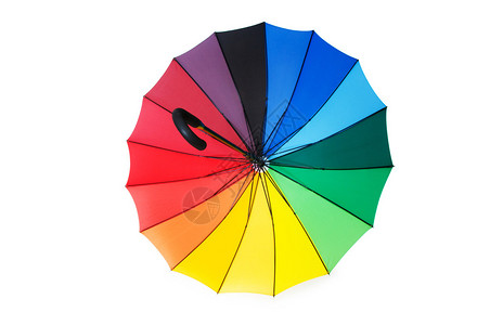 孤立在白色背景上的彩色雨伞背景图片