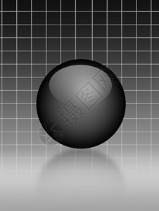灰色线条背景上的黑色球体插图图片