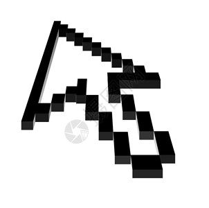白色上隔离的动态黑计算机箭头概念背景图片
