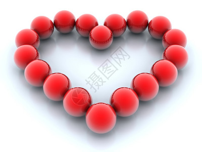 红球在心脏形状的红球中图片