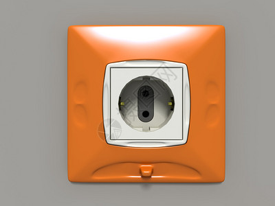 橙色电插座3D生成图像图片