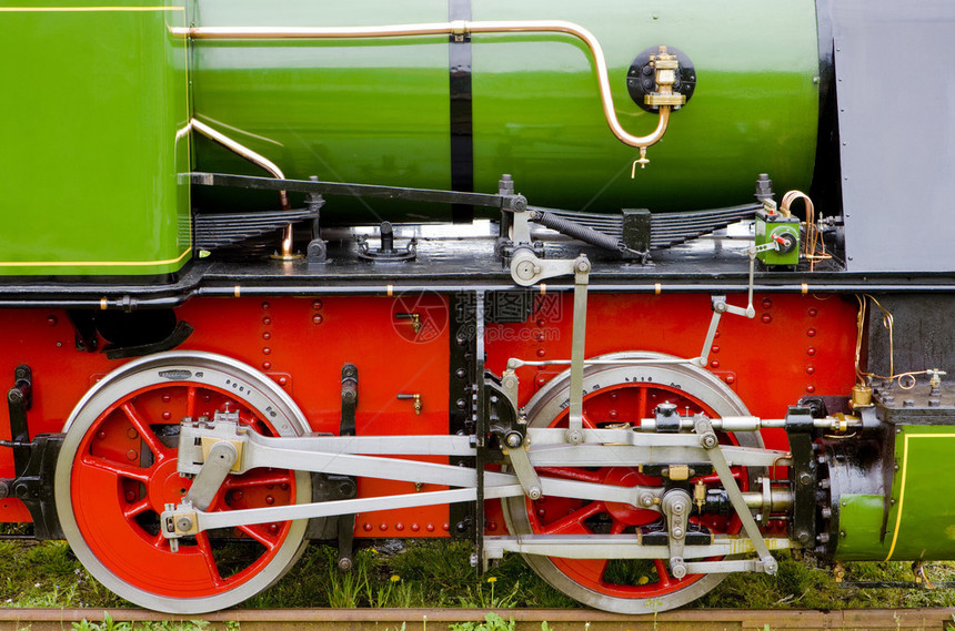 蒸汽机车的细节图片