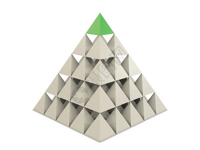 从孤立的白色背景上的红绿色金字塔金字塔图图片