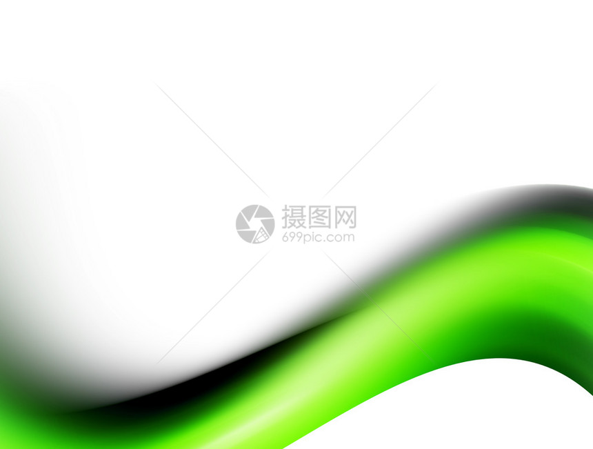 白色背景上的绿色动态波图片