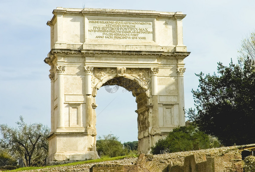 为纪念提图斯和为纪念对耶路撒冷的围困而竖立的拱门图片