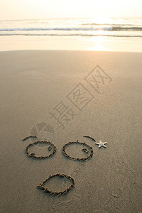 在沙滩上的沙上背景图片