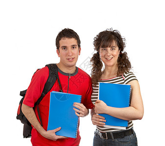 两个学生的书本和背包图片